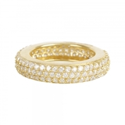 Gold plated stacking ring w/cubic zirconia stones